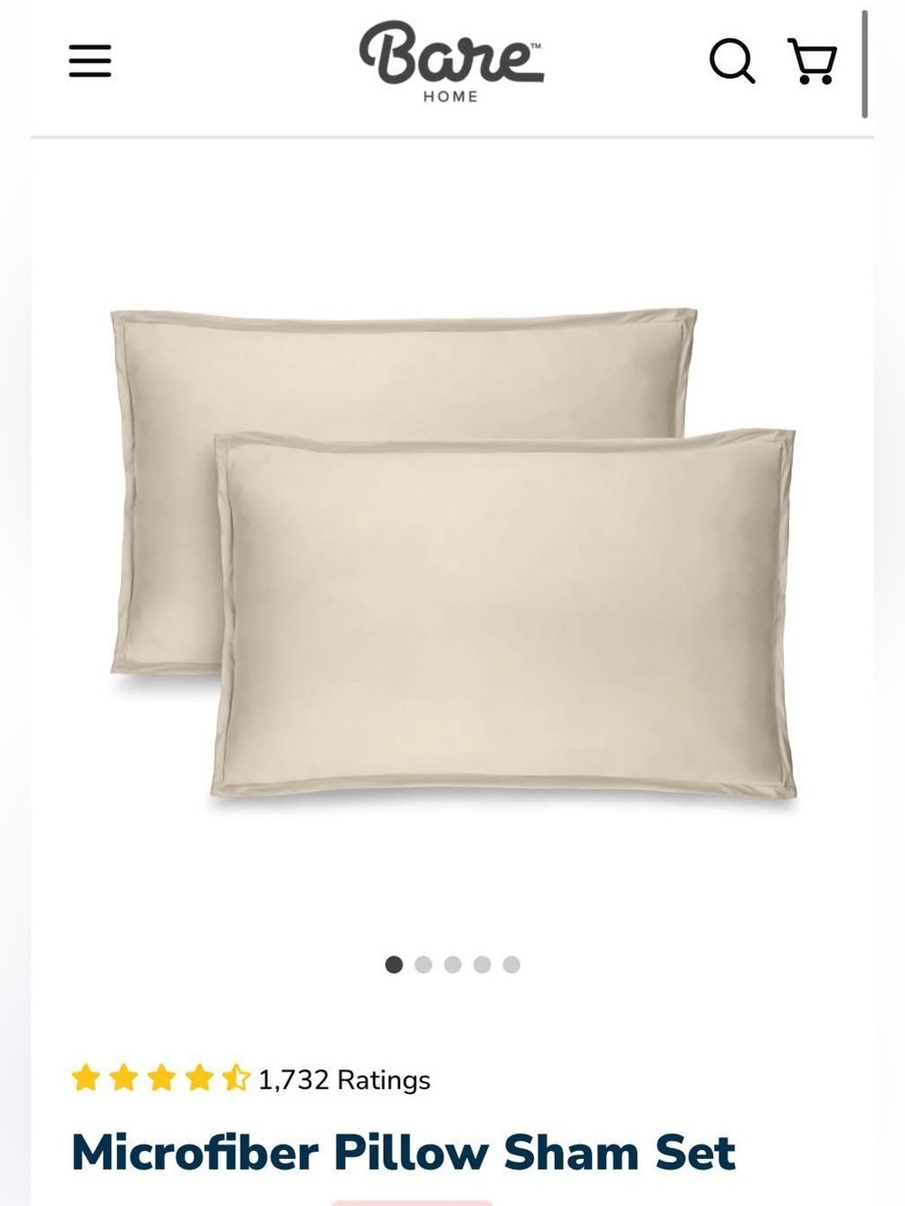 Microfiber Pillow Sham Set - Sand